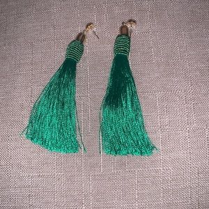 Kelly Green Tassel Earrings